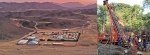 Advanced exploration field camp in the Nubian desert of northern Sudan (left) Core drilling of detrital iron ore formations in southern Gabon (right)